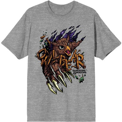Dungeons & Dragons Game Owlbear Heather Grey  Tee Shirt