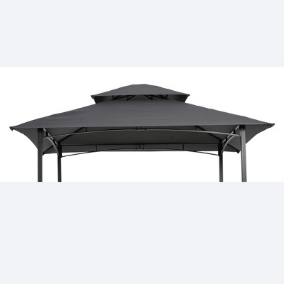 Grill Gazebo Replacement Canopy Roof, 5' x 8' Outdoor BBQ Gazebo Canopy Top Cover, Double Tired Grill Shelter Cover