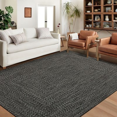 Modern Braided Print Rug Washable Area Rugs for Living Room Bedroom