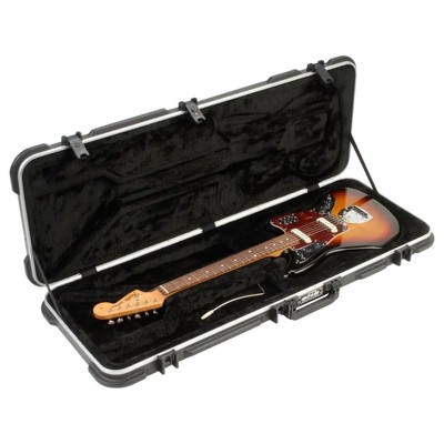 SKB Fender Jaguar/Jazzmaster Hardshell Case, Rubber-Modified Styrene Hard Case with Plush Interior and TSA Latches for Travel Protection