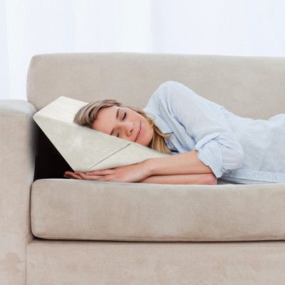 Costway Bed Wedge Pillow Adjustable Memory Foam Reading Sleep Back Support White\Grey