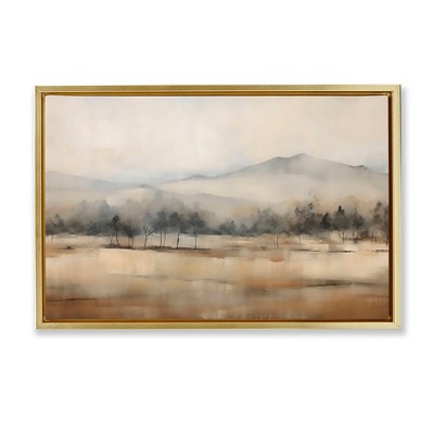 Stupell Industries Distant Tree Covered Mountain Floating Frame Canvas Art