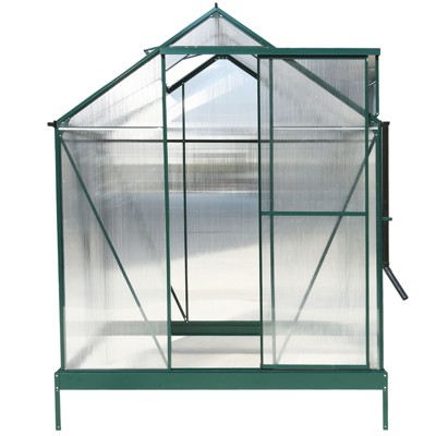 CAVINAS 6.3'*4.2'*7' Durable Polycarbonate Greenhouse Walk-in Greenhouse Kit with Rain Gutter for Backyard