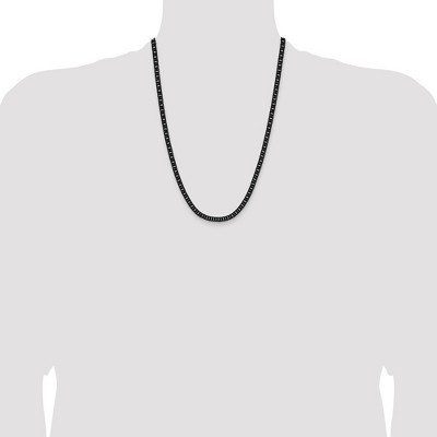 Chisel Stainless Steel Polished Black IP-plated 5mm 24" Double Curb Chain Necklace