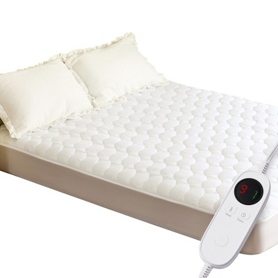 Hyleory Flannel Electric Heated Flannel Mattress Pad with Single Remote Control/Remote Dual Controls