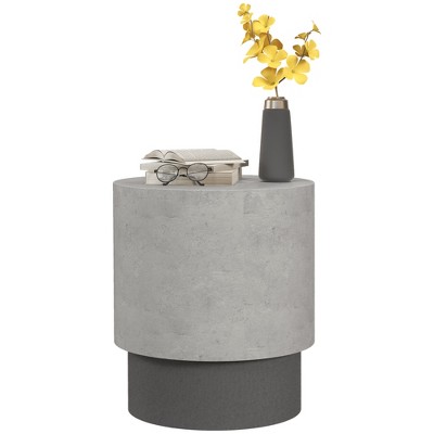 FONTOI Round End Table with Adjustable Feetp, Decorative Side Table for Home Living Room Patio, Gray, 14.6"*16.9"*14.6"