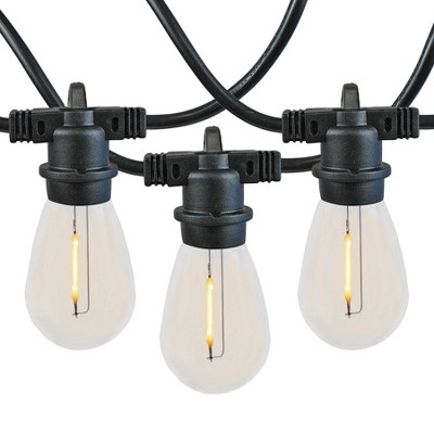 Novelty Lights 48 Feet Warm White, 2200K LED String Lights Outdoor with 24 Edison Style Bulbs, Suspended Sockets, Shatterproof and Weatherproof