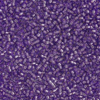 John Bead Miyuki Delica Bead 11/0 RD Purple Silver Lined-Dyed (DB1347) 50gms Bag
