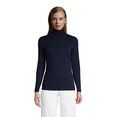 Lands' End Women's Lightweight Jersey Skimming Long Sleeve Turtleneck