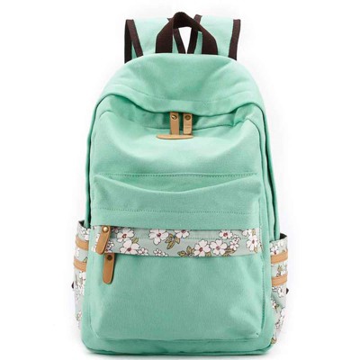 Kawaii Girls Backpack for School - Lightweight Canvas Backpack for Teens Ages
