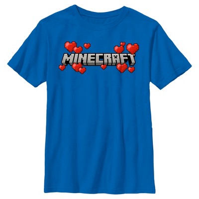 Boy's Minecraft Valentine's Day Hearts Logo T-Shirt