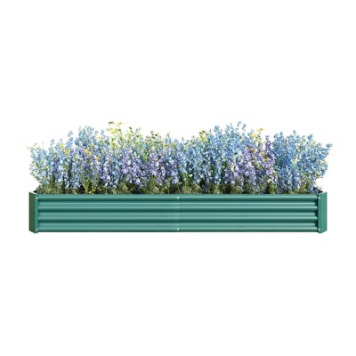 Lirago Rectangle Galvanized Metal Raised Garden Bed-Large Outdoor Planter Box for Vegetables and Flowers Green 91.34"Lx44.69"Wx11.81"H