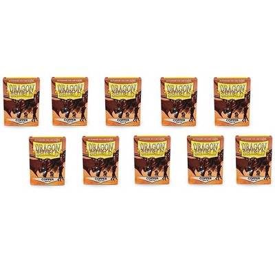 Dragon Shield 10 Packs Dragon Shield Matte Copper Standard Size 100 ct Card Sleeves Display Case