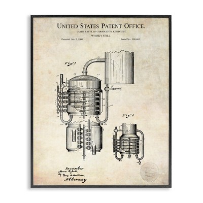 Stupell Industries Vintage W. Still Liquor Detailed Blueprint Diagram, 14" x 11"