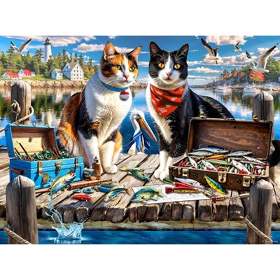 Sunsout Wharf Cats 1000 pc Jigsaw Puzzle 71821