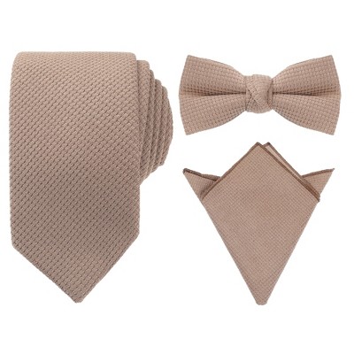 INSPIRE CHIC Men's Solid Color Pre-Tied Thick Tie Set