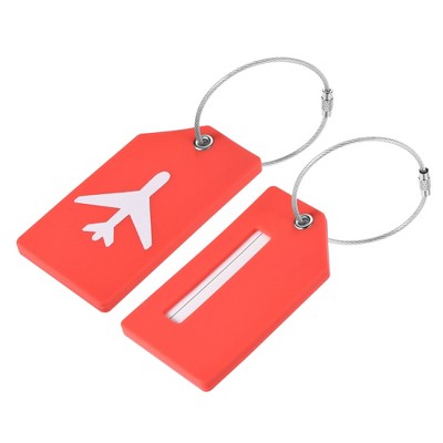 Unique Bargains Silicone Lightweight Backpack Identifier Card Luggage Tag 2 Pcs