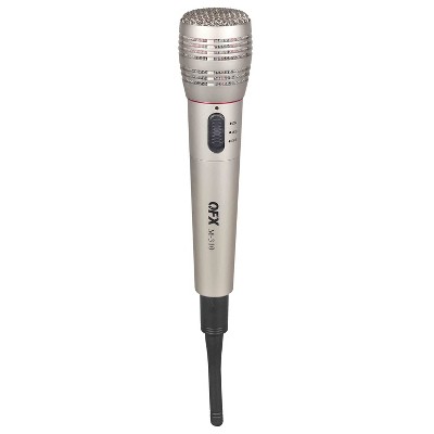 QFX® M-310 Wireless Microphone System with Handheld Microphone, Wireless Receiver, and Microphone Cable in Silver