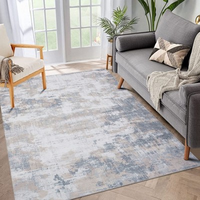 Abstract Machine Washable Area Rug Non-Slip Carpet