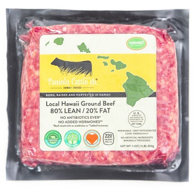 Paniolo Cattle Co. Local Hawaii Ground Beef 80% Lean 20% Fat - 1lb