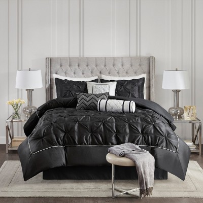 Gulches 7 Piece Tufted Comforter Set Black King