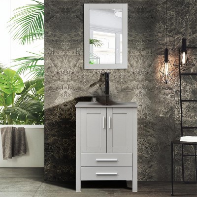 ELECWISH 24 in. W x 19 in. D x 32 in. H Bath Vanity