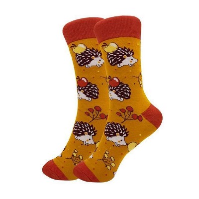 Fall Hedgehog Socks (Women's Sizes, Adult Medium) from the Sock Panda