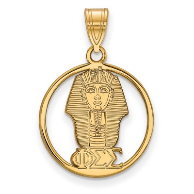 Black Bow Jewelry 14k Yellow Gold Plated Sterling Silver Phi Sigma Sigma Greek Life Medium Pendant