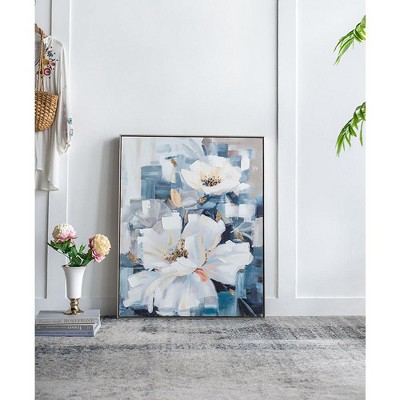 Gulches 32.5" x 40" Large Framed Flower Canvas Print - Elegant Home Decor for Living Room & Office