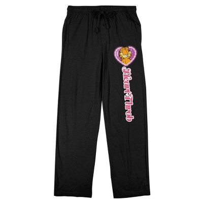 Garfield Heart Throb Adult Black Sleep Pajama Pants