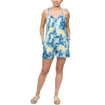 Hurley Womens Naturals Tie Strap Romper Jumpsuit