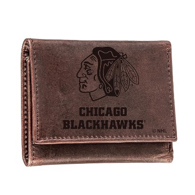 Evergreen Chicago Blackhawks Crazy Horse Collection Tri-Fold Wallet