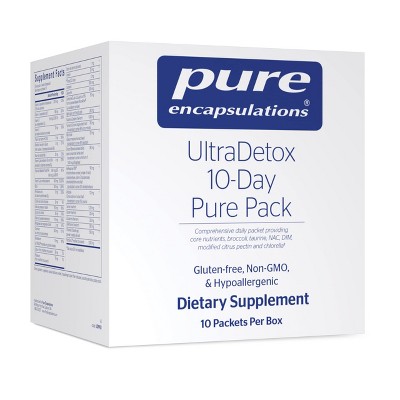 Pure Encapsulations UltraDetox 10-Day Pure Pack - Core Nutrients, Broccoli, Taurine, NAC, DIM, Modified Citrus Pectin and Chlorella - 10 Packets