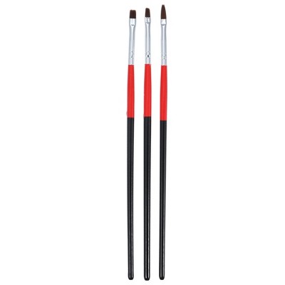 Unique Bargains Nail Art Brushes 3 Pcs Nail Design Tools Kit Nail Liner Brush Red Black Nail Liner Brush