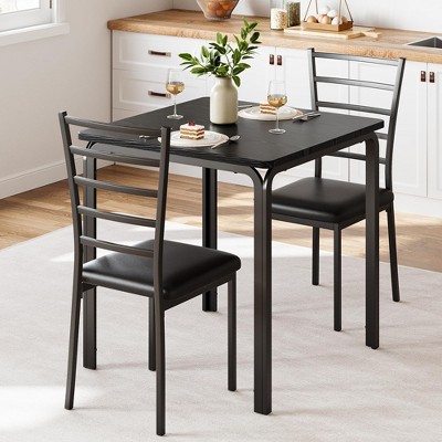 Kitchen Table for 2, Small Table and Chairs Set of 2, Dinette Set for 2, Square Dinner Table Set
