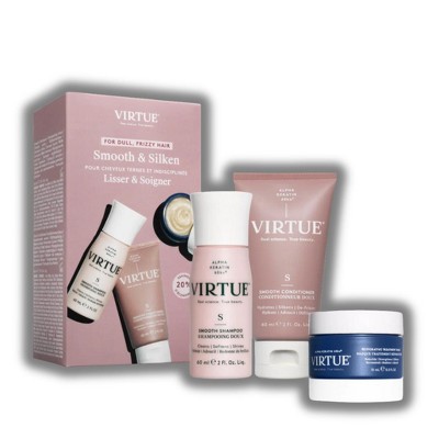 Virtue Smooth & Silken Lisser Soigner | Infused with VIRTUE's proprietary Alpha Keratin 60ku, this collection reduces frizz - (Kit)