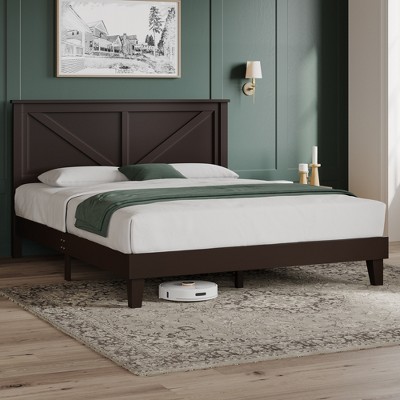 Yaheetech Farmhouse Wooden Bedframe
