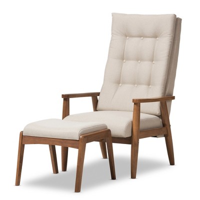 Roxy Mid-Century Modern Lounge Chair & Ottoman Set: Danish Design - Baxton Studio