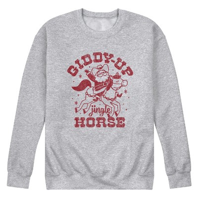 Men's - Instant Message - Giddy Up Jingle Horse Graphic Fleece Sweatshirt