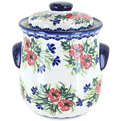 Blue Rose Polish Pottery 37A WR Unikat Cookie Jar