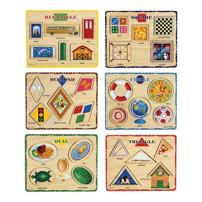 Puzzleworks Self Correcting Coloful Shape Puzzles  - Set of 6