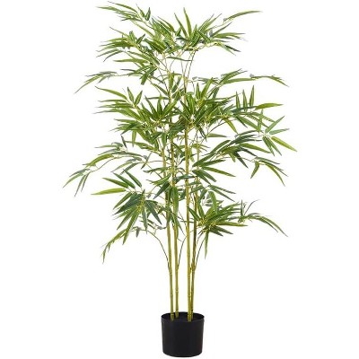 6ft Artificial Bamboo Tree in Pot w/ Lifelike Trunk & Silk Leaves - Tall Fake Greenery for Home/Office/Restaurant Indoor/Outdoor Decor