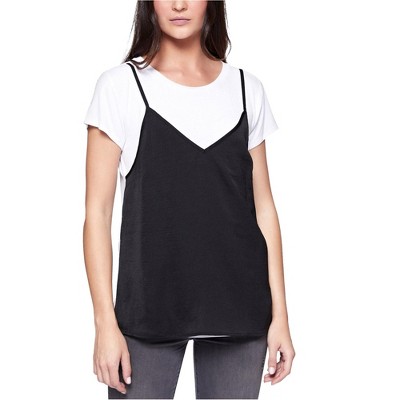 Sanctuary Clothing Womens Faux Cami Basic T-Shirt