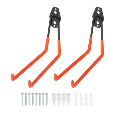 Unique Bargains Heavy Duty Hanging Tool Ladder Bike Garage Storage Utility Hooks 2 Pcs