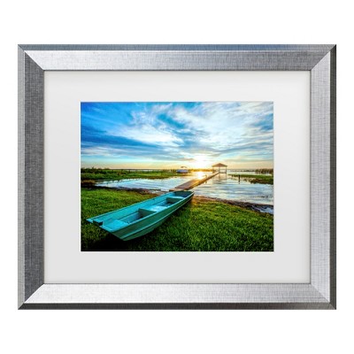 Trademark Fine Art - Celebrate Life Gallery Rowboat at the Waters Edge Matted Framed Art