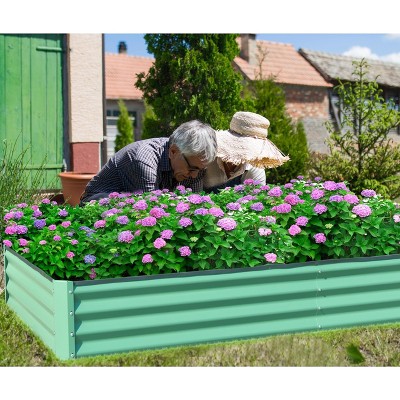 Sevobal Planters Raised Garden Bed Outdoor Planter Garden Boxes Large Planter Box for Garden Vegetable Fruit Flower, Green, 94.49"*47.25"*11.81"