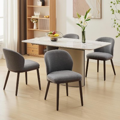 Dining Chairs Set of 4,Modern Upholstered Kitchen Chairs with Ergonomic Back Support,265lbs Capacity Dining Room Chairs with Wood Legs