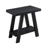 Syemin End Tables Wood Storage End Table Nightstand with Shelf Sofa Storage Side Table Bedside Tables for Small Space, Black, 23.5"*14"*22" - 3 of 4
