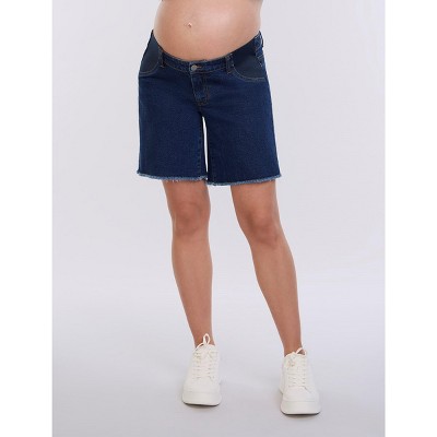 Women's Under the Belly Maternity Dad Denim Short | Motherhood Maternity