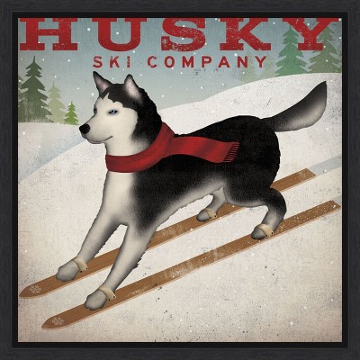 Amanti Art Husky Ski Co by Ryan Fowler Framed Canvas Wall Art